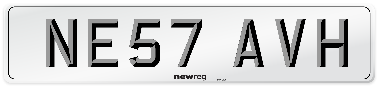NE57 AVH Number Plate from New Reg